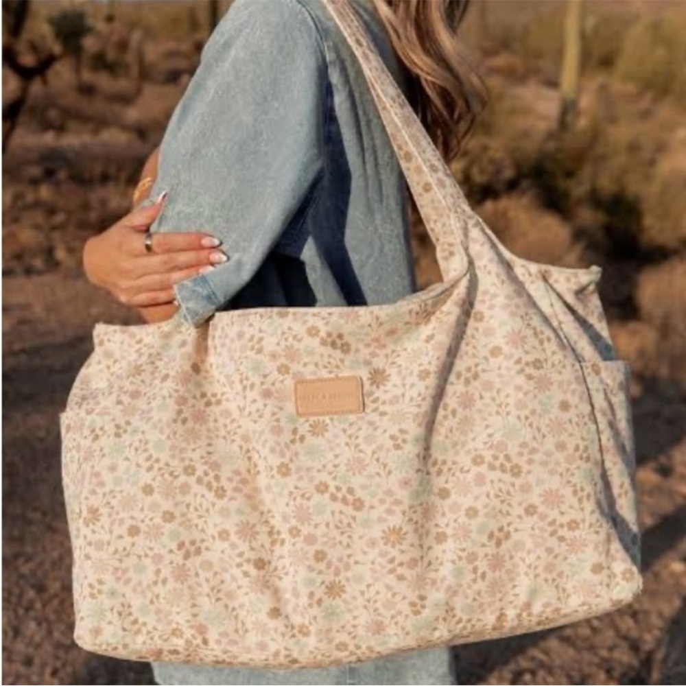 Poppy & Peonies Floral Cream Tote